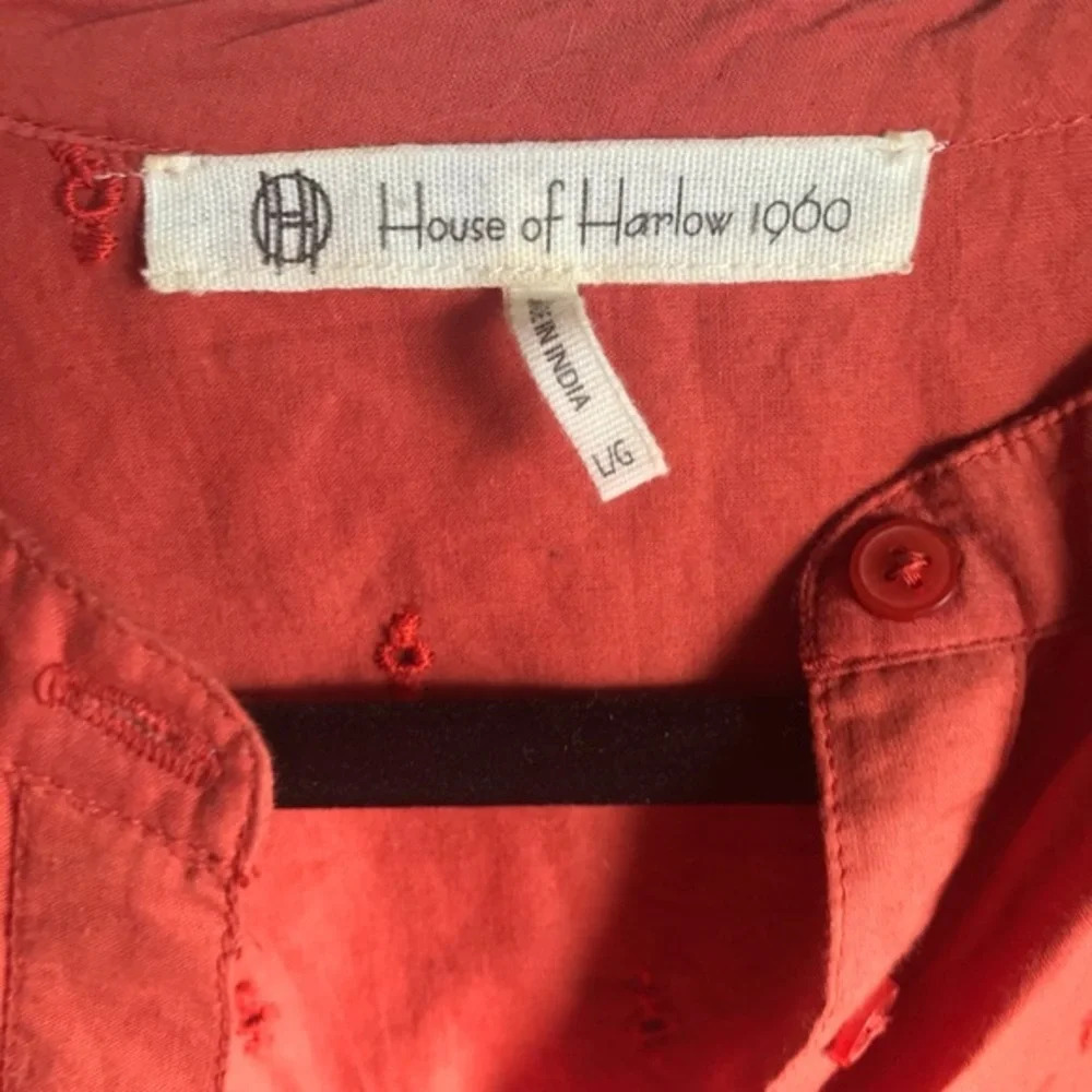 House of Harlow 1960 Abilene Blouse in Brick, L - Picture 4 of 5